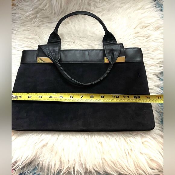 Vintage Susan Gail Leather and Suede Black Handbag - Picture 9 of 10